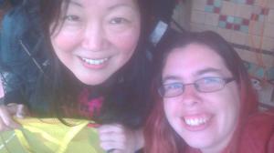 Selfie with Margaret Cho, when she was busking for the homeless