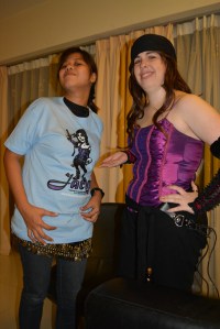 Jaclyn Rousseau being confused at having a picture of herself on a t-shirt