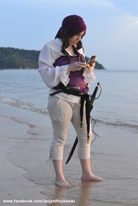 Jaclyn Rousseau on the beach in Port Dickson
