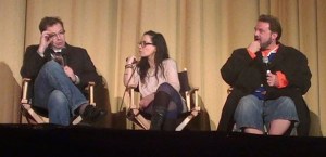 Dana Gould, Janeane Garofalo, and Kevin Smith at the Q&A of Misery Loves Comedy